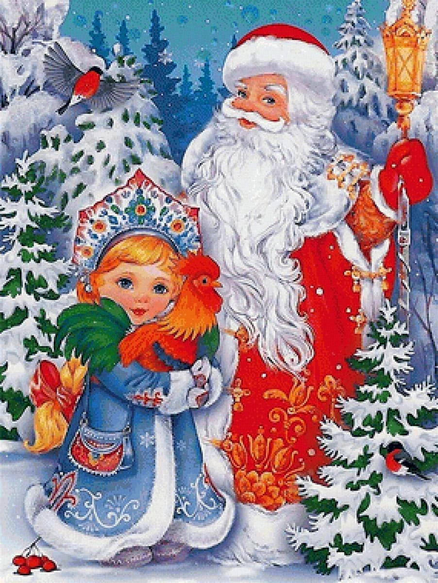 Новогодний пазл дед Мороз и Снегурочка