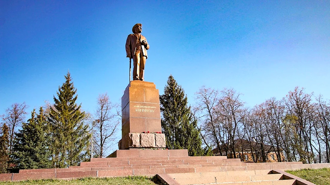 Памятники города мичуринска. Мичурин памятник в Мичуринске. Памятник Мичурину (Мичуринск, основной питомник имени и. в. Мичурина). Мичуринск Тамбовская область наукоград. Памятник Мичурину в Мичуринске на вокзале.