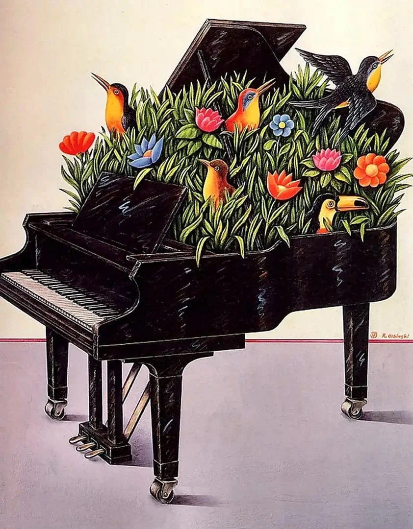 Пианино в цветах