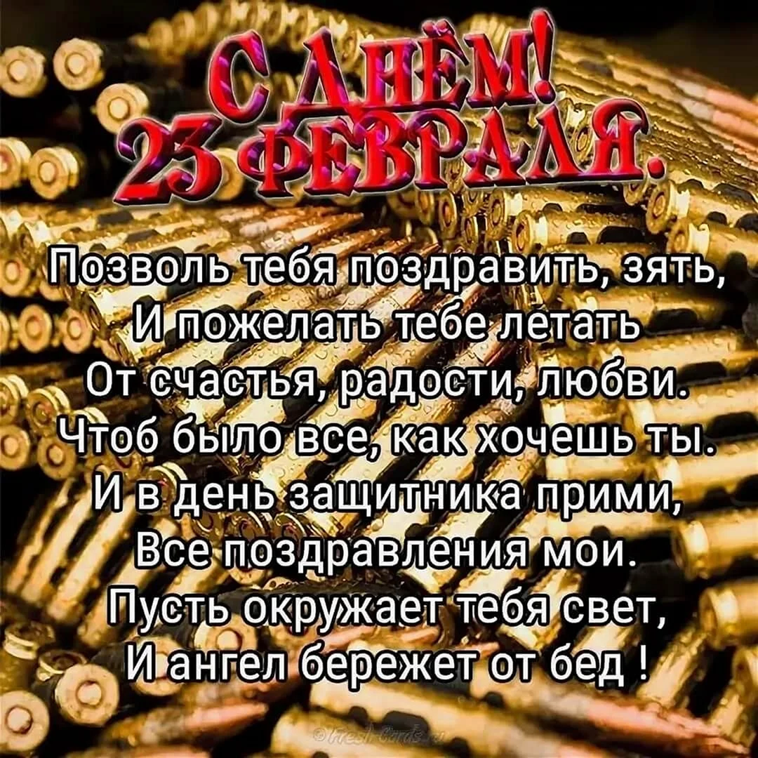 Поздравление с 23 февраля зятю