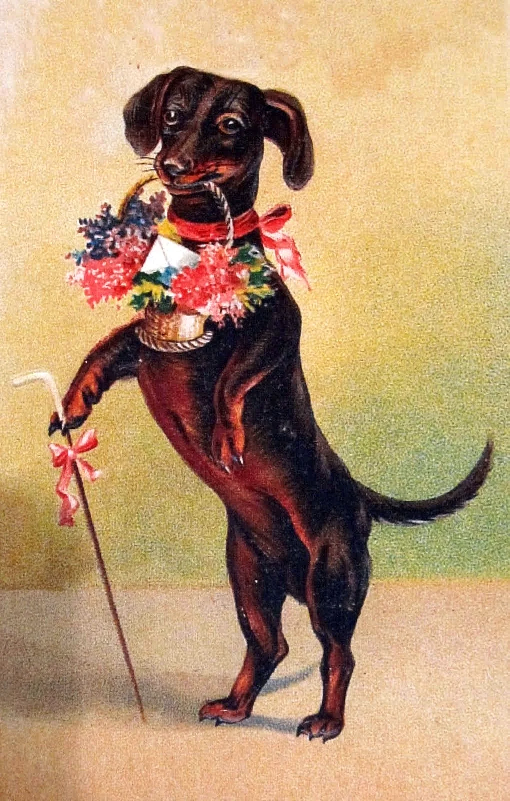 Поздравление с собакой открытка