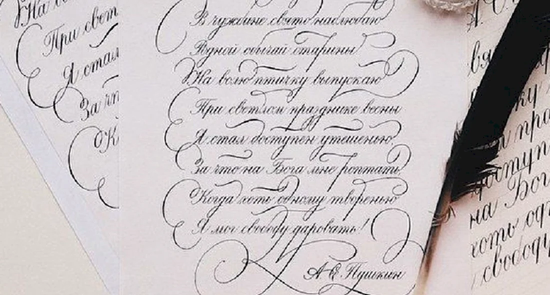 Пушкин Каллиграфический почерк