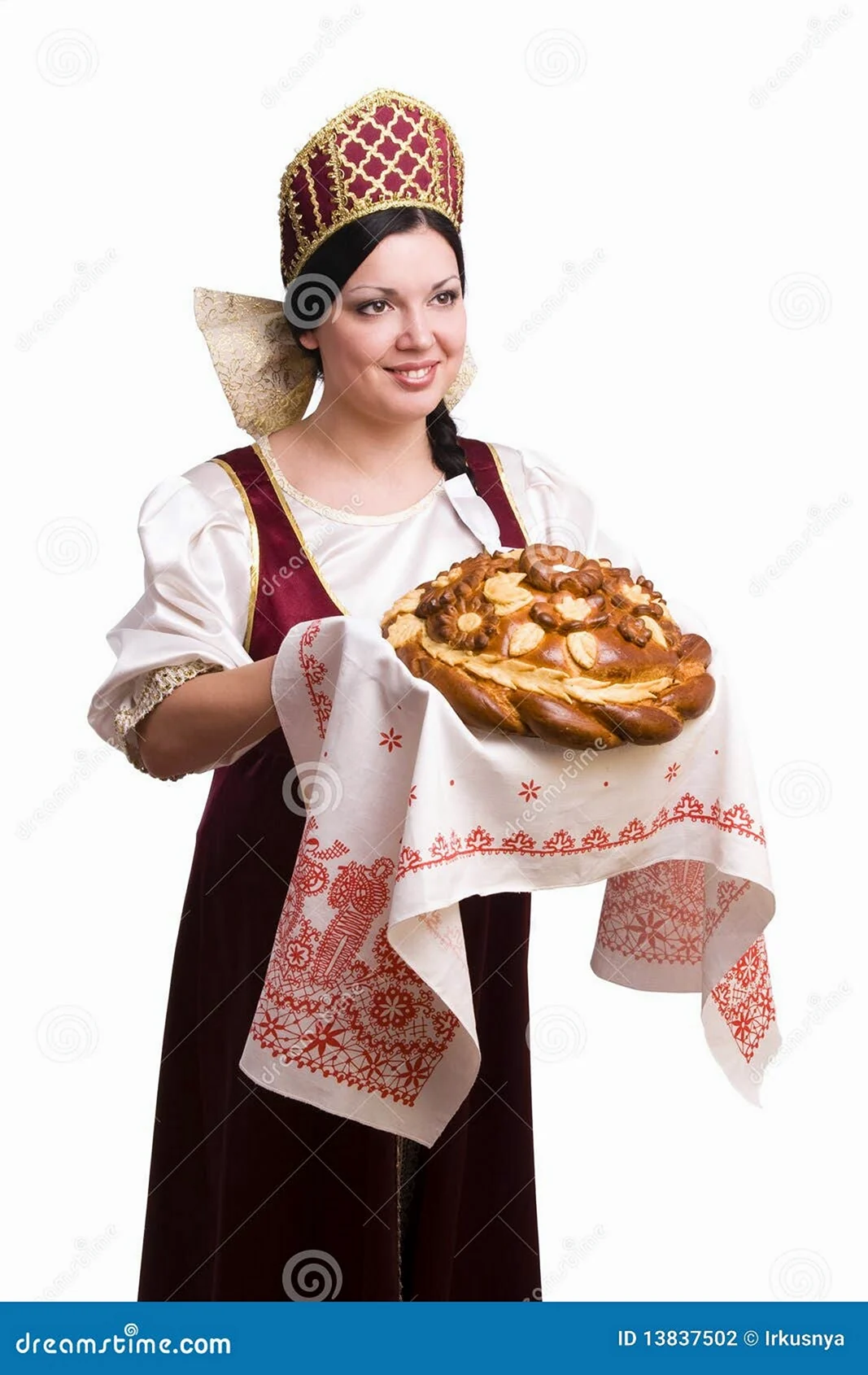 Русская красавица с хлебом и солью