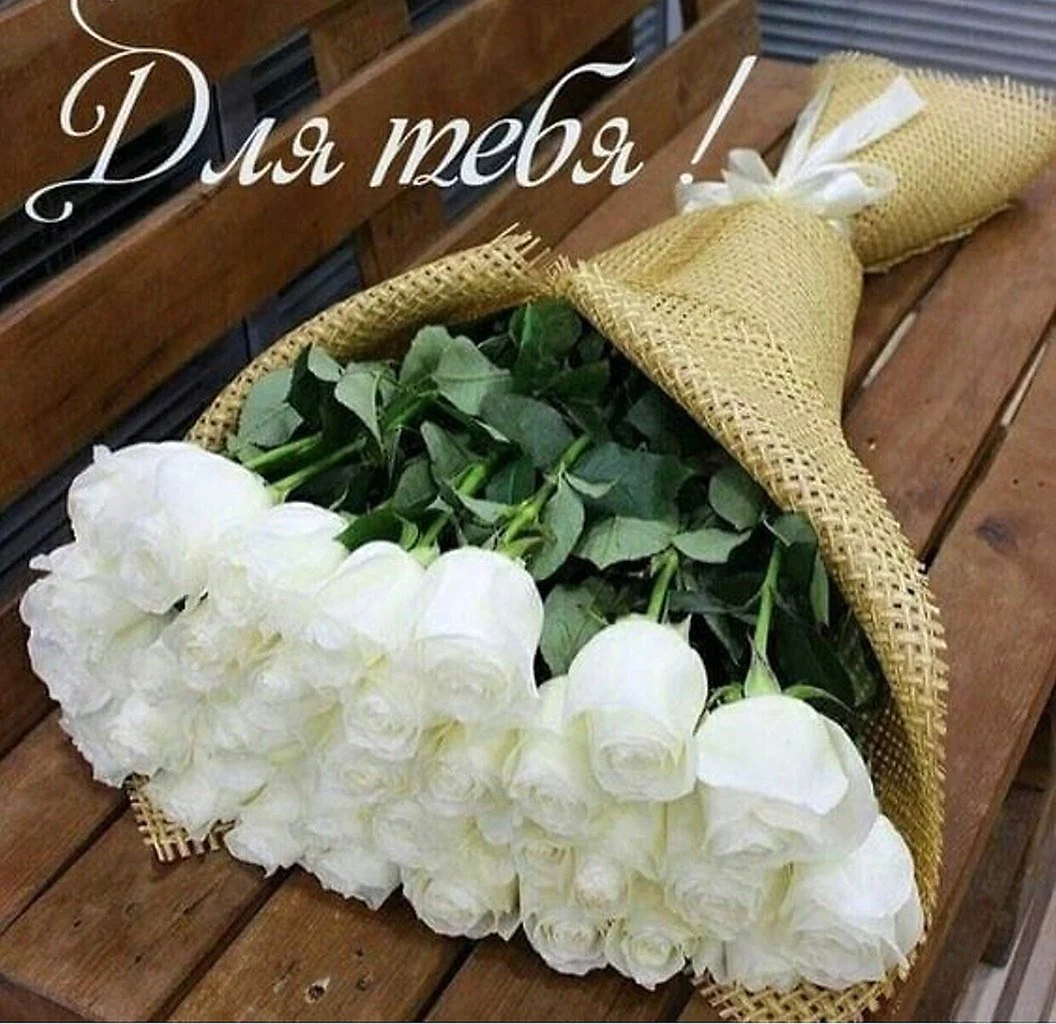 С днём рождения белые розы