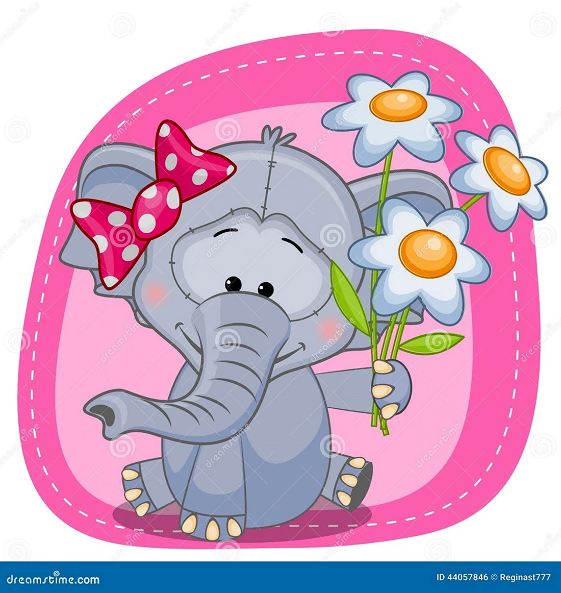Слоненок с цветочком