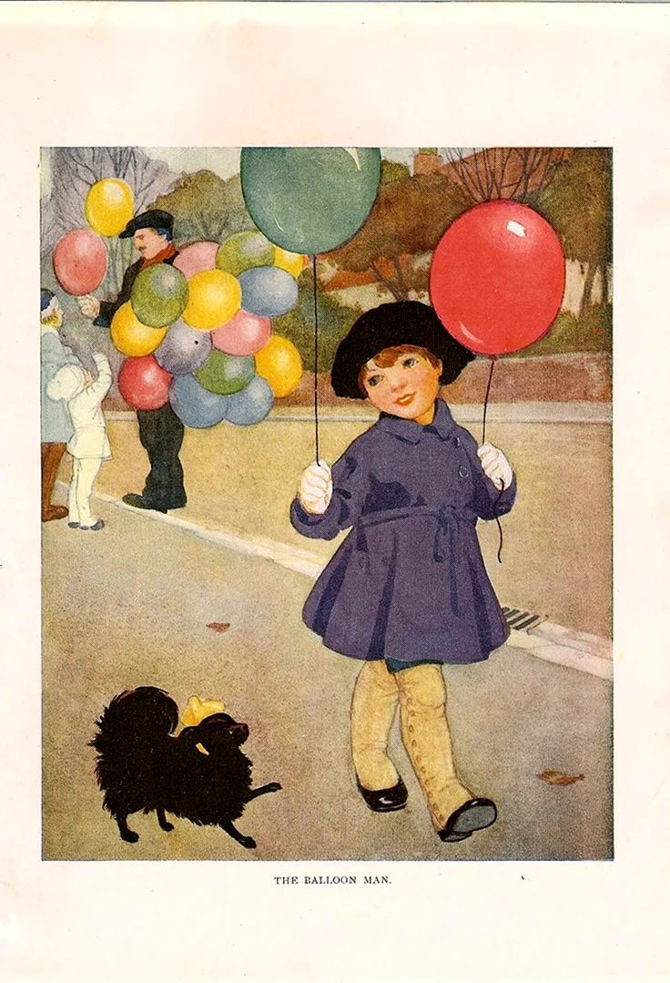 Советская открытка с воздушными шарами