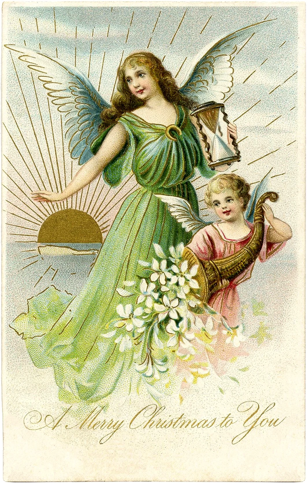 Старинные открытки с ангелами