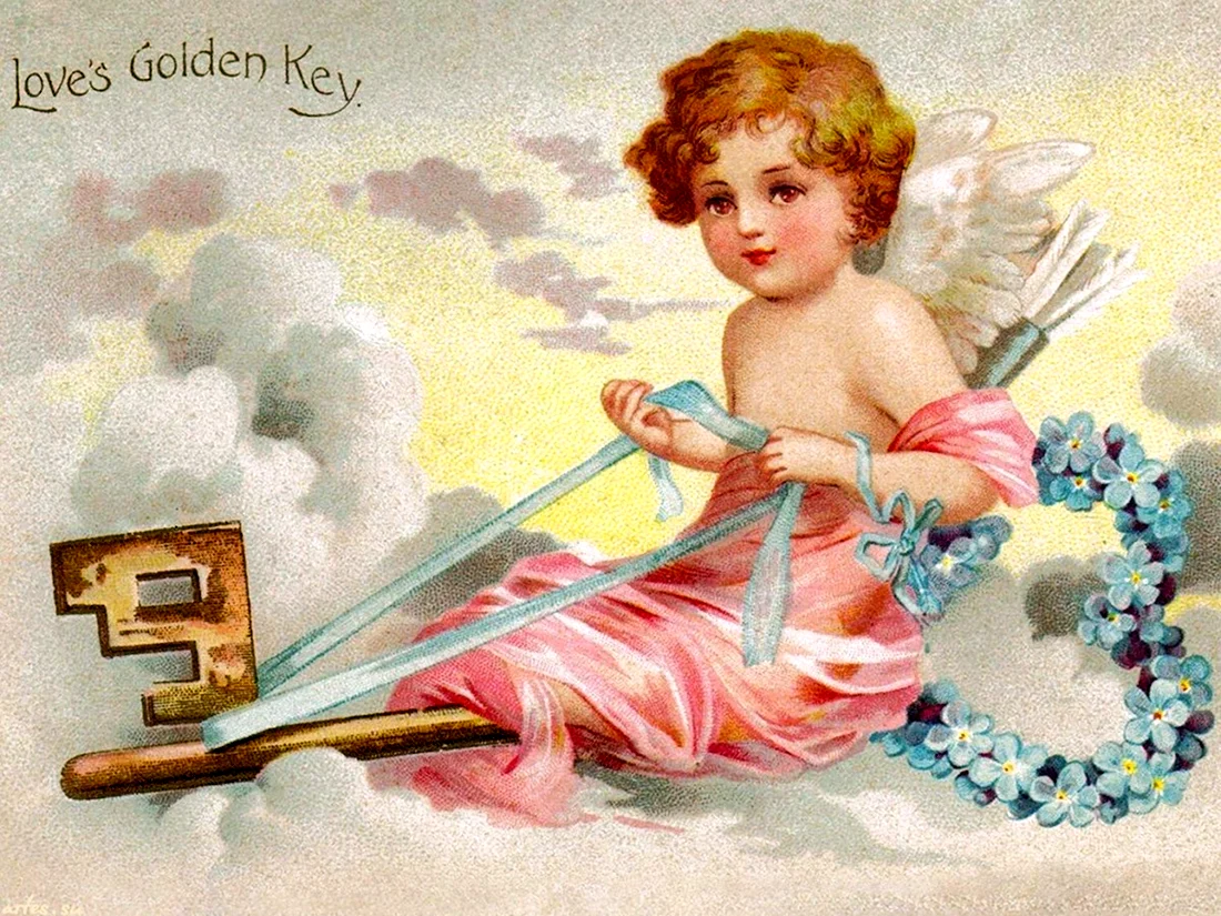 Старые открытки с ангелочками