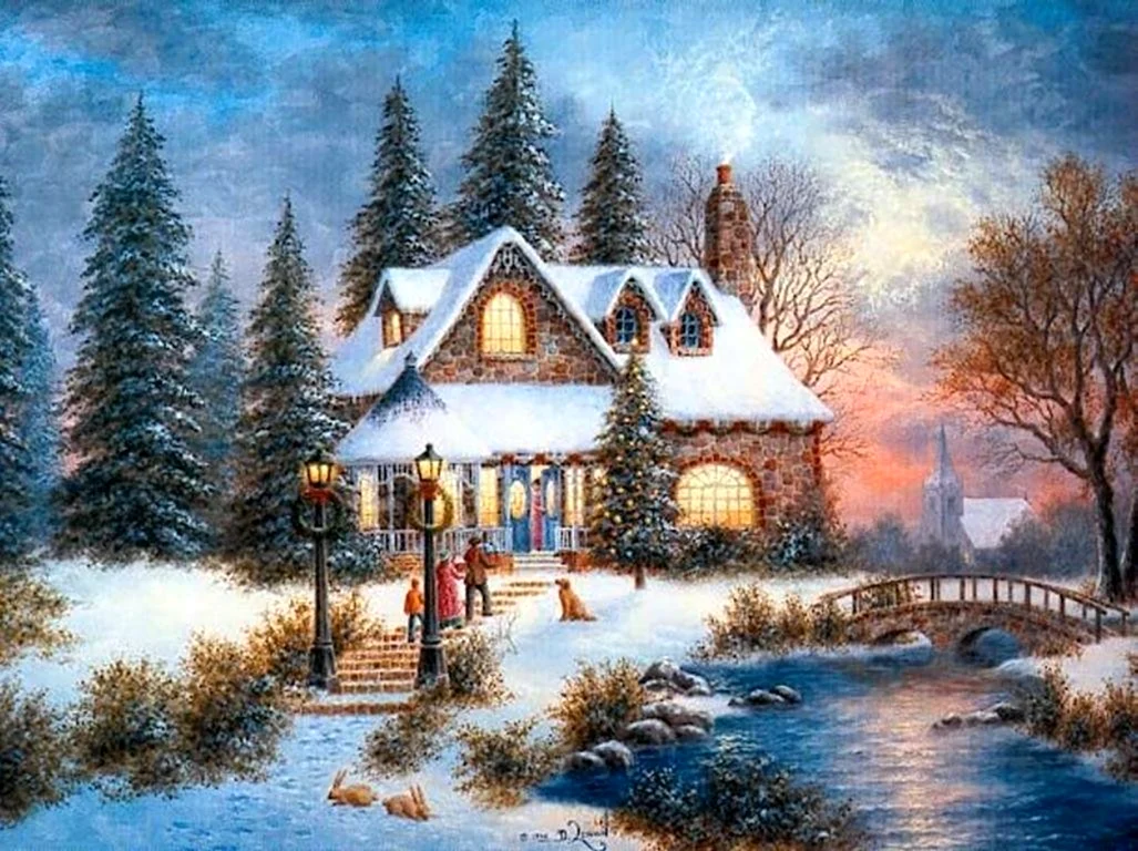 Thomas Kinkade Рождественские домики