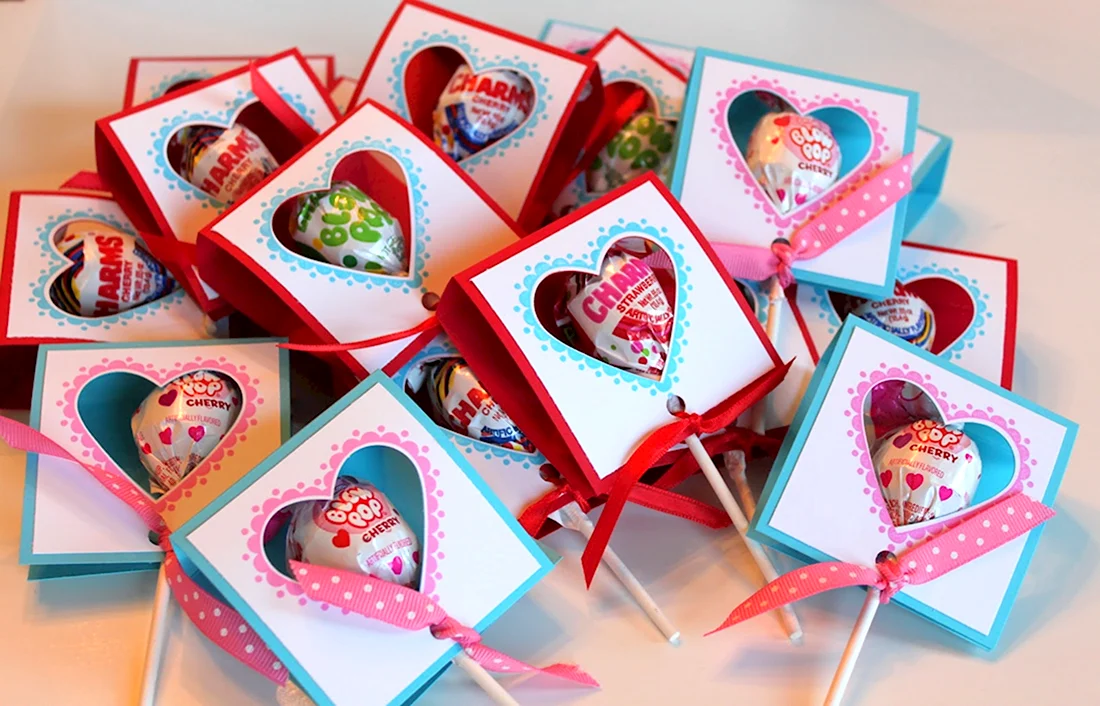 Валентинки с конфетами