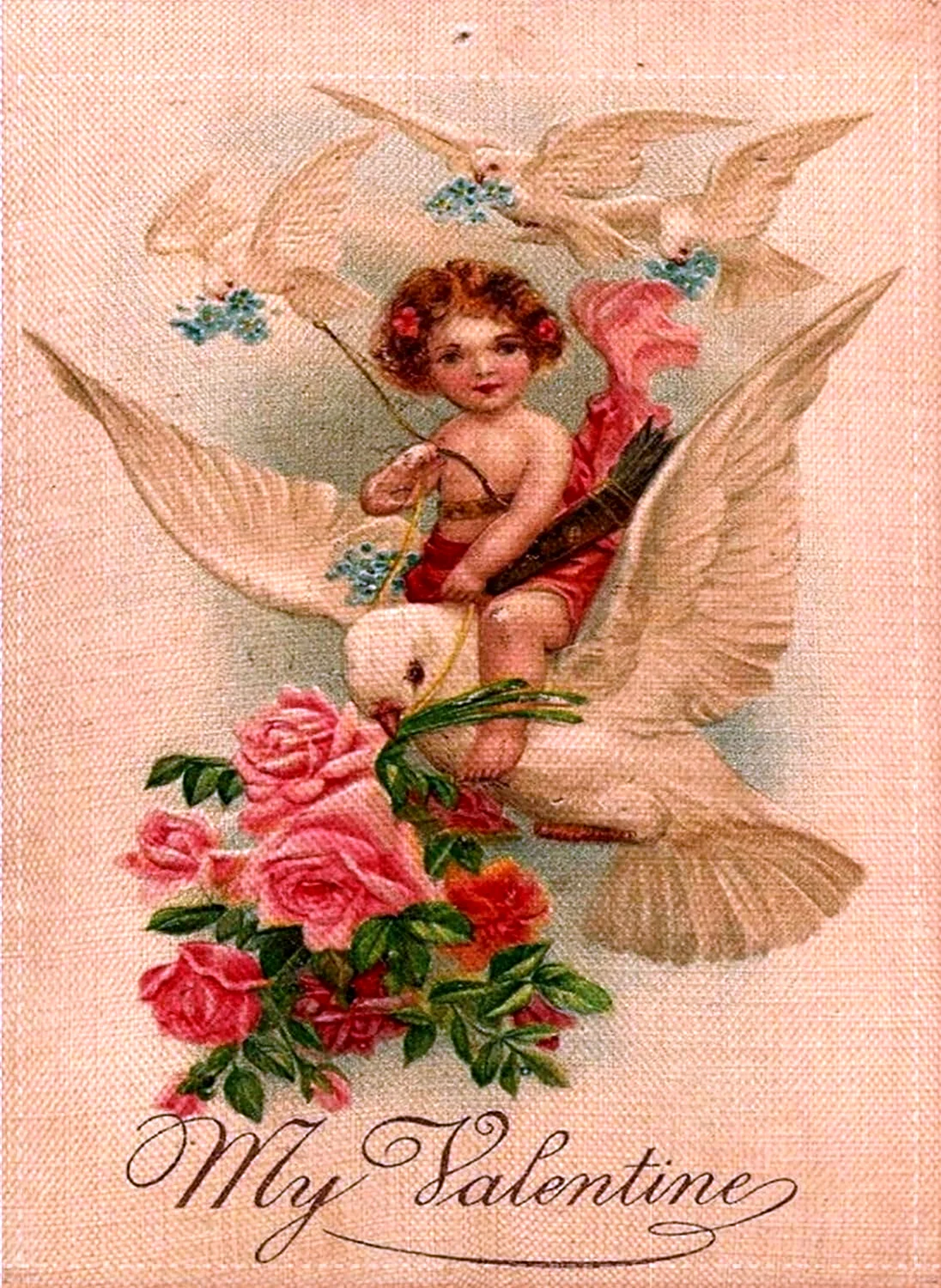 Винтажные открытки с ангелочками
