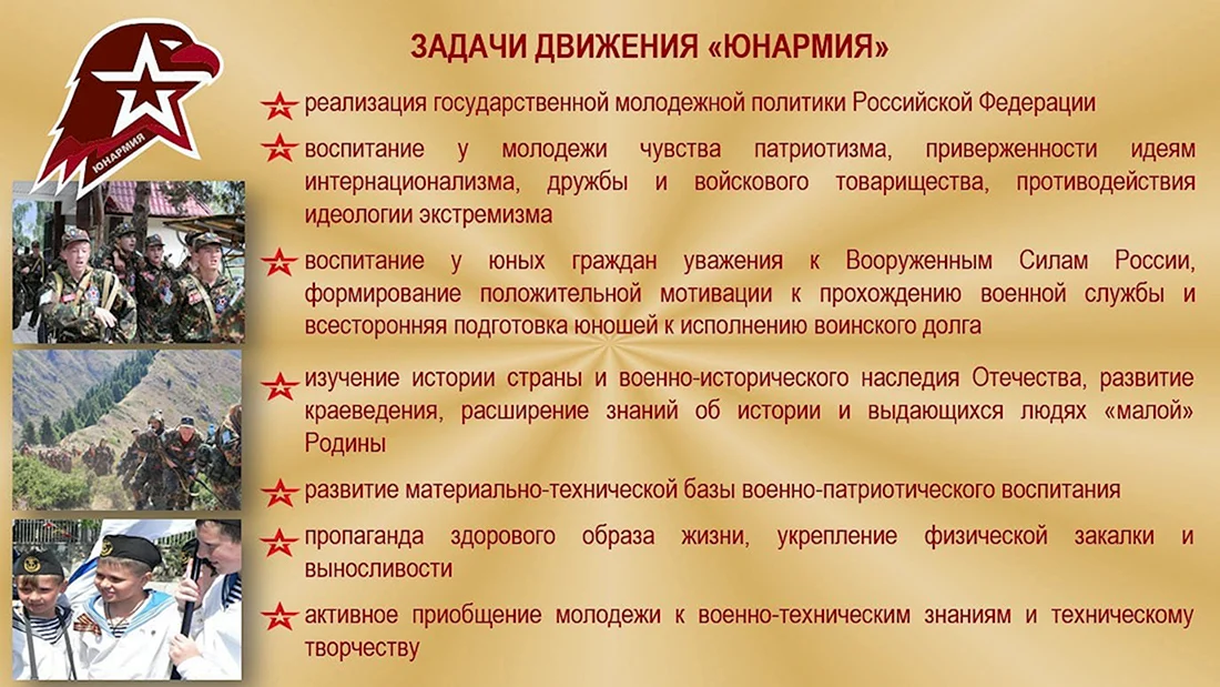 Задачи юнармейского движения