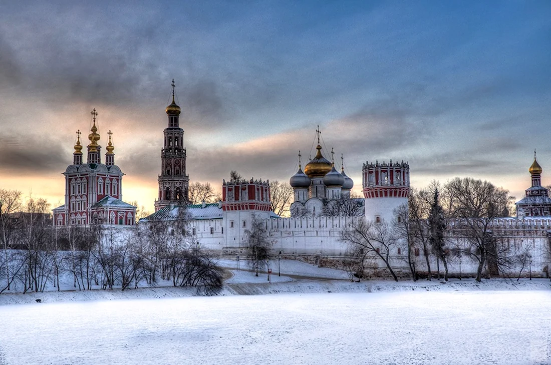 Зимний Новодевичий монастырь Москва