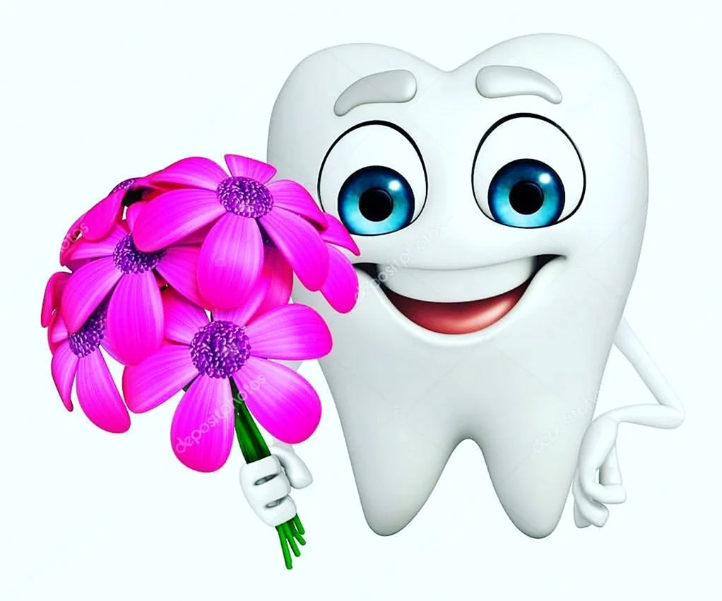 Зуб с цветами