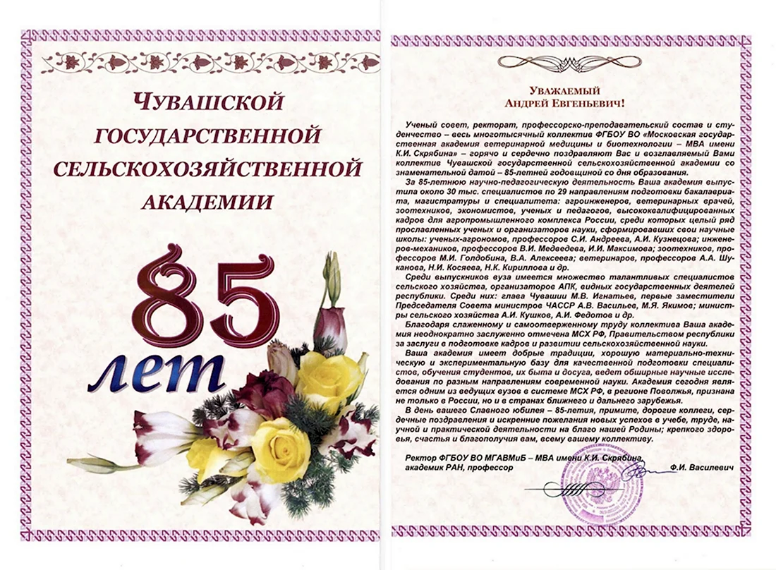 Поздравления с днём рождения 85 лет