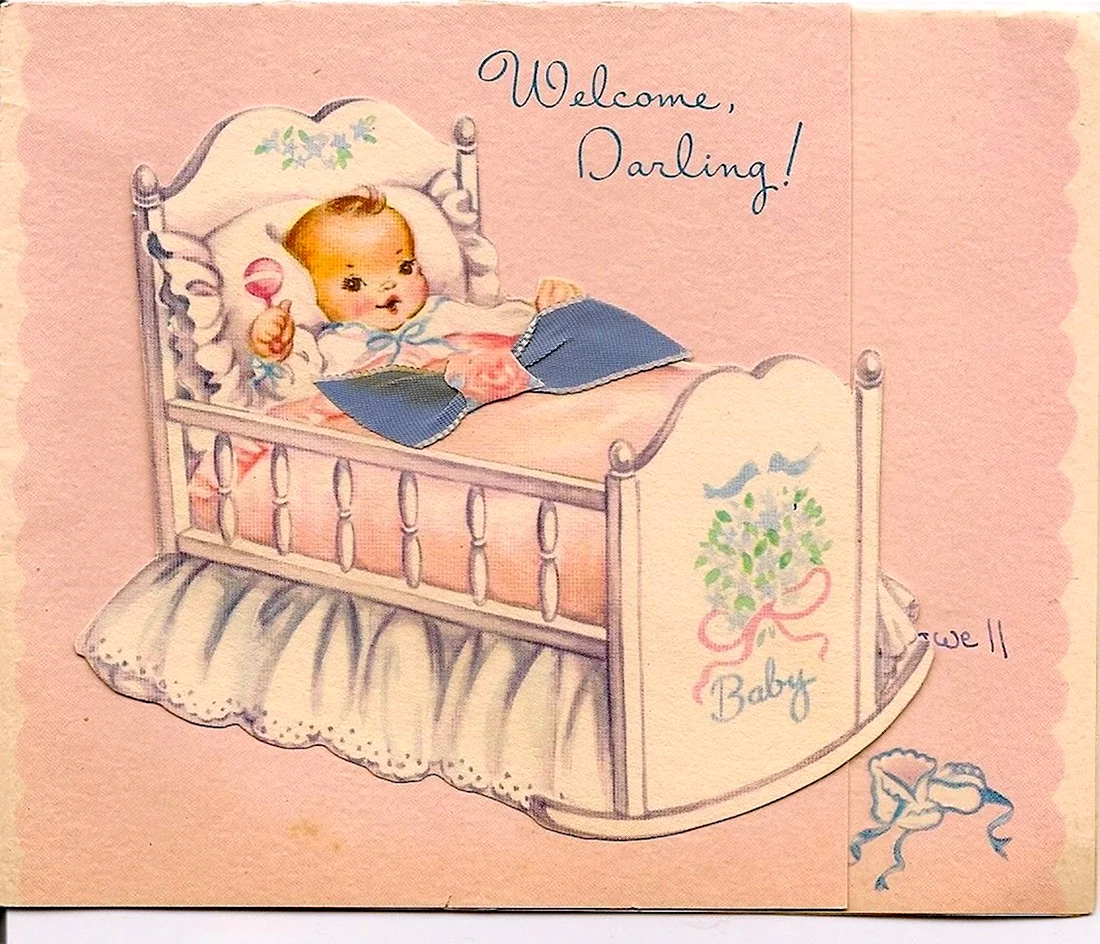 Винтажные открытки для новорожденных